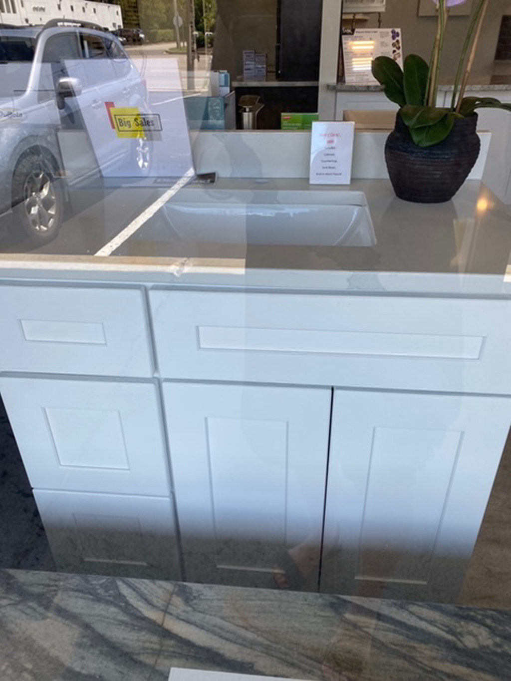 36 inch White Shaker Vanity with Quartz Top  